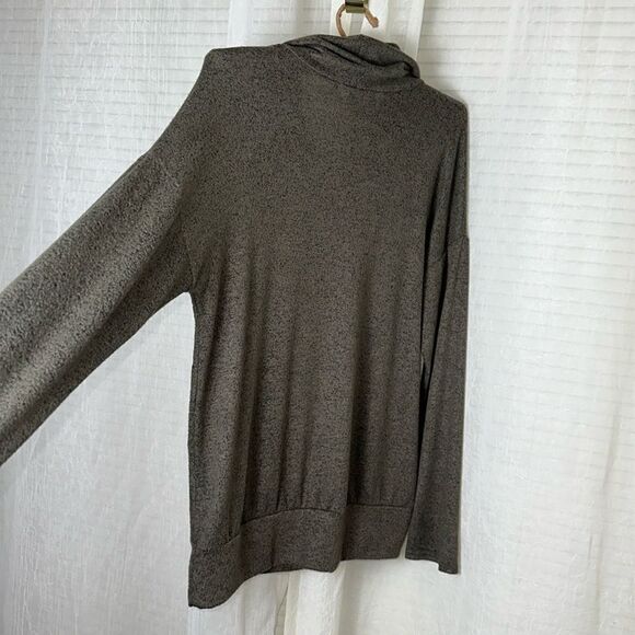 Green Envelope L Heather Green Knit Funnel Neck Tie Oversized Pullover - Picture 6 of 9